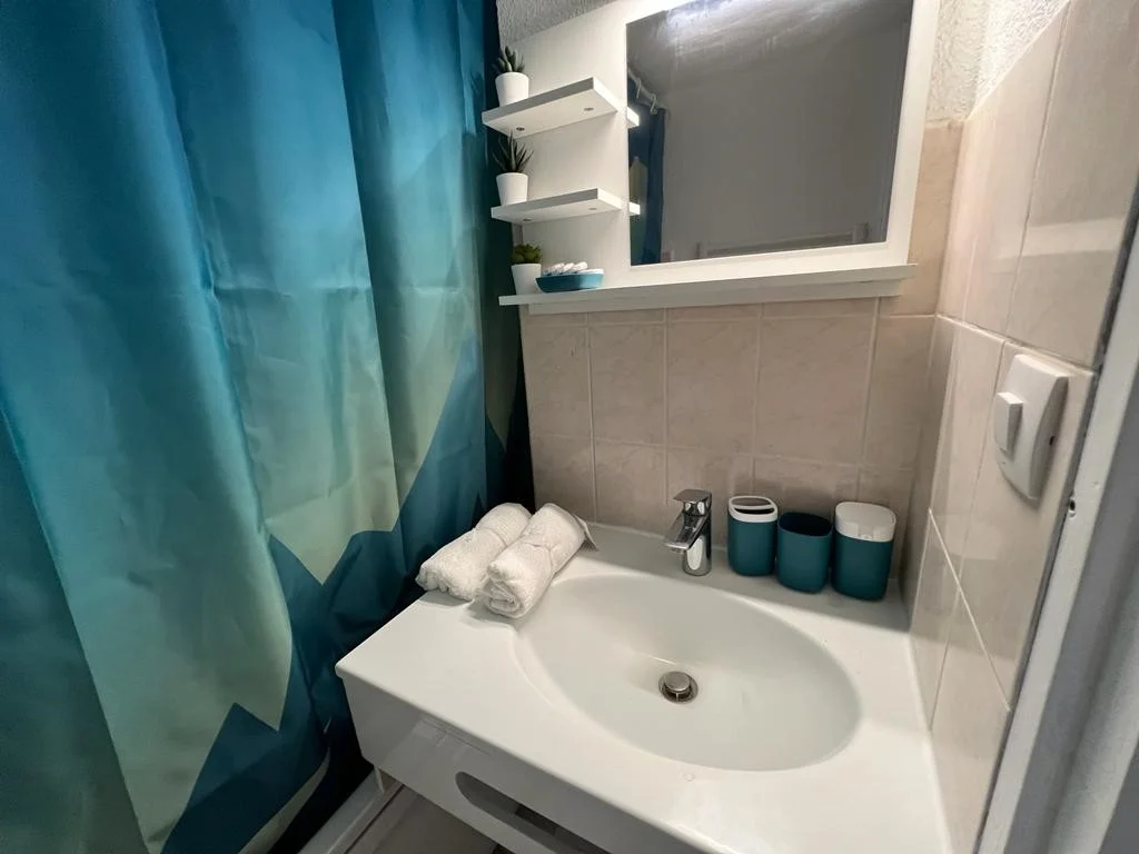 Lavabo et rangements de la salle de bain